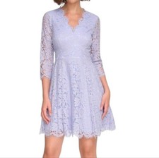 NWT Eliza J 3/4 Sleeves V-Neck Lace Baby Blue Mini Dress