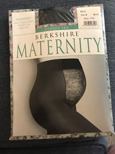 New vintage Berkshire Maternity Opaque Pantyhose 5701, Black, Size B
