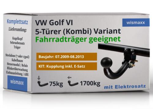 ANHÄNGERKUPPLUNG für Golf VI Variant 09-13 starr BRINK +13pol E-Satz spezifisch - Bild 1 von 3