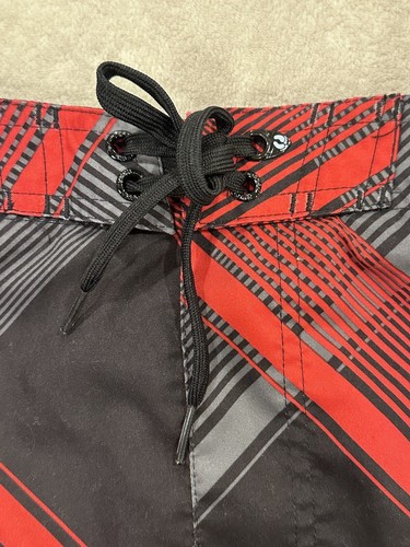 NWT Hang Ten Board Shorts Mens XL Black Red Plaid Lined Bathing Suit Swim Trunks - Picture 6 of 13
