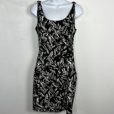 Ann Taylor Petite Sleeveless Sheath Dress Sz 10 P Black White Geometric