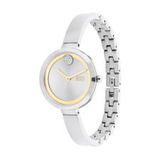 MOVADO BOLD 3601010 SILVER DIAL SILVER STAINLESS STEEL BANGLE WOMENS WATCH