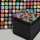 80Pcs Dual Tip Twin Marker Pens Set Artist Sketch Markers Drawing Christmas Gift