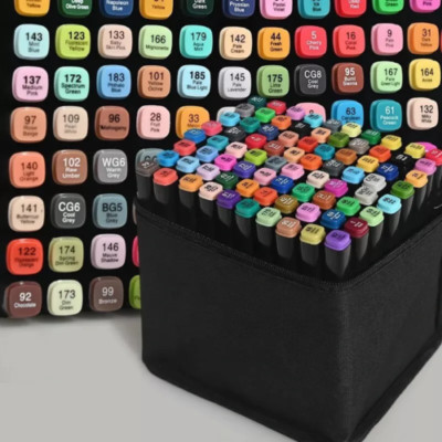 80Pcs Dual Tip Twin Marker Pens Set Artist Sketch Markers Drawing Gift