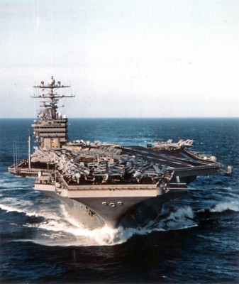 USS George Washington CVN-73 aircraft carrier in Atlantic Ocean