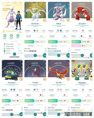 Pokemon Go Lv22| Groudon Mewtwo Reshiram  Palkia Yvetal Guzzlord Xernea Giratina