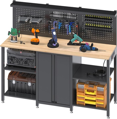 #ad 2000LBS Heavy Duty 60quot; Workbench Cabinet with Tool Organizer amp; Charging Station $329.99