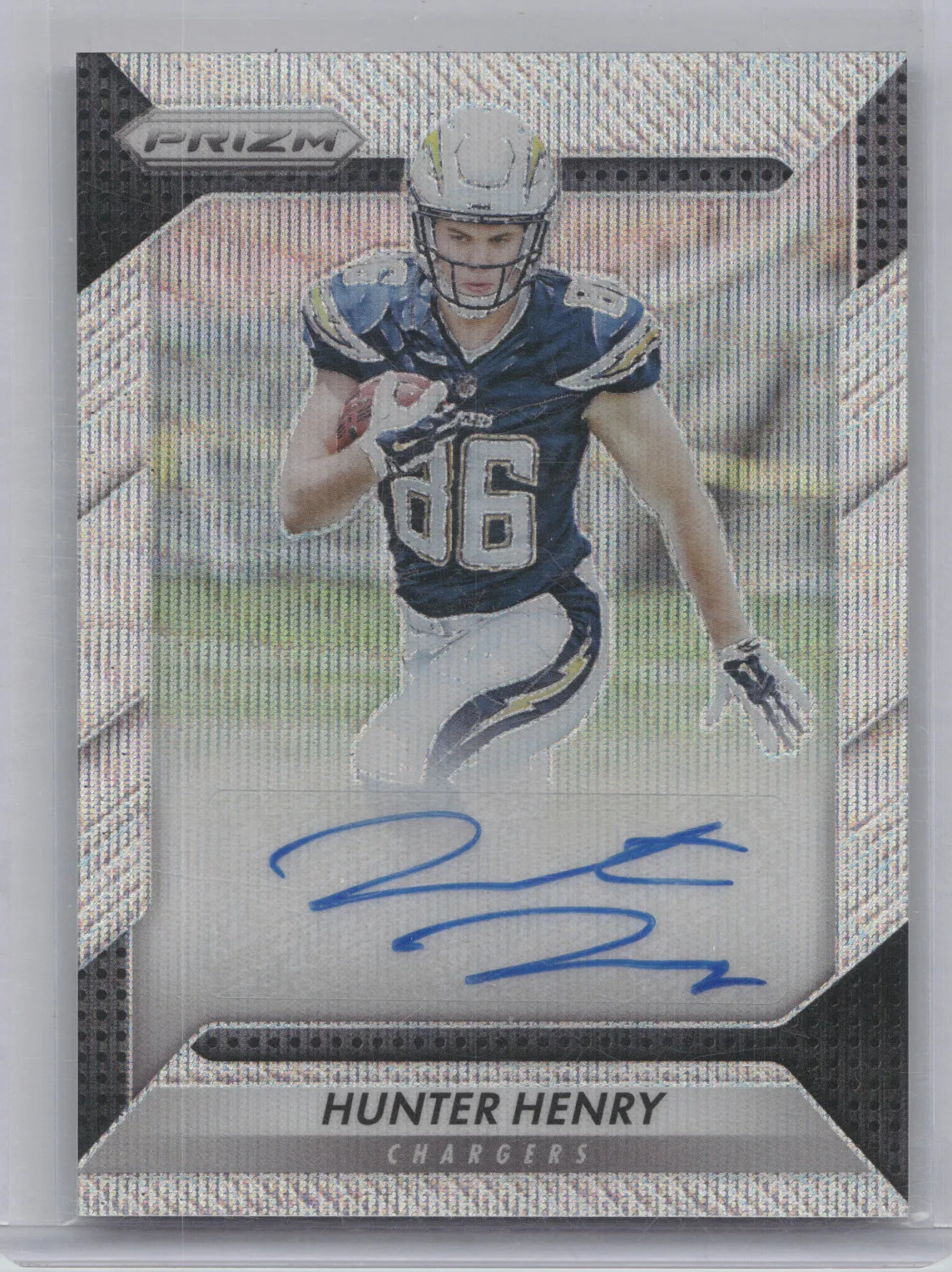 Hunter Henry Panini Prizm Rookie Autograph Prizm #RAHHR Blue Wave