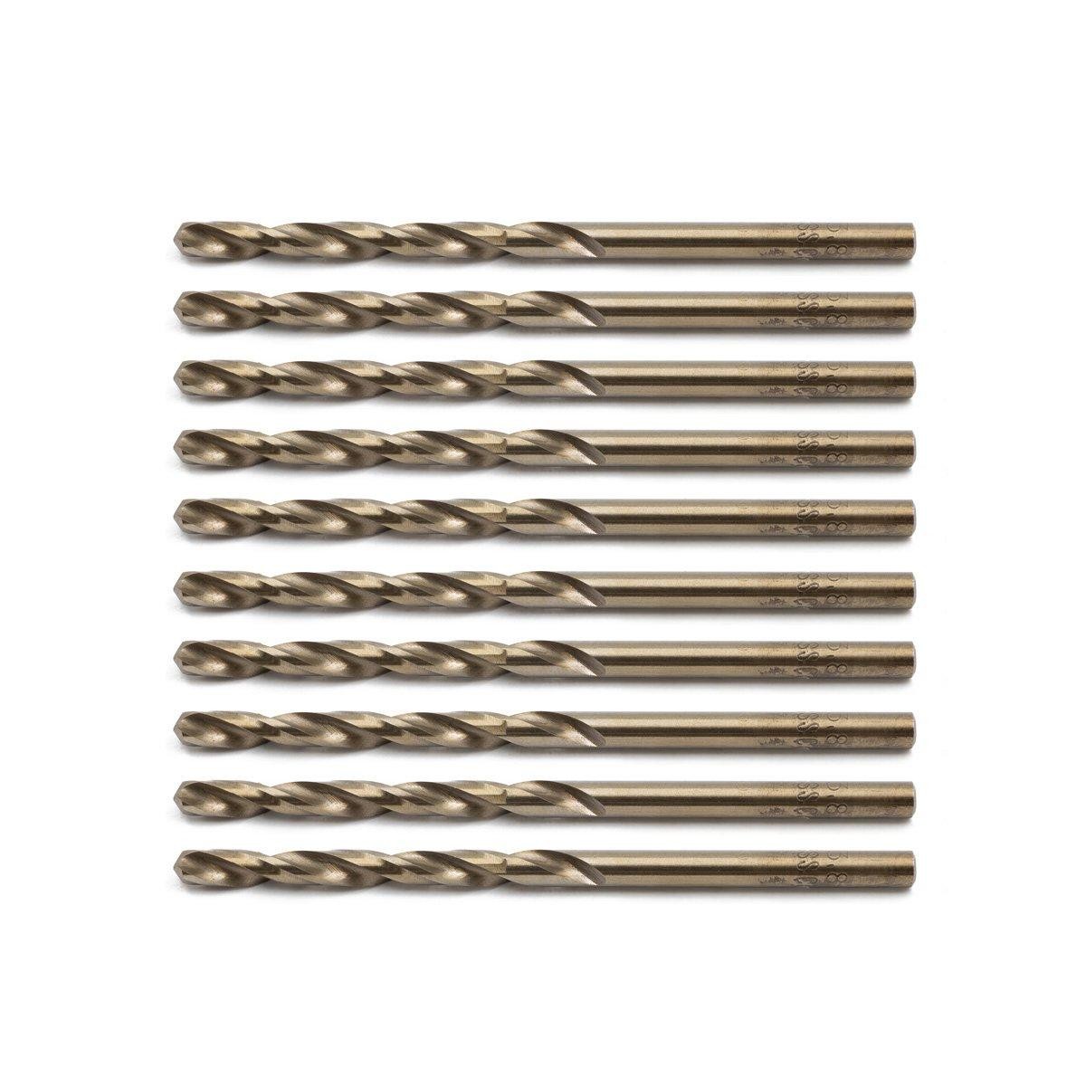 RIKA HSS Cobalt Drill Bit 3.8 x 70mm 10pk Hi Performance For Hard Steel Drilling