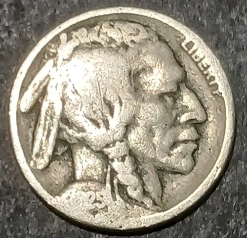 1925 Nickel Buffalo Nickel Avg Circ Tough Worn Date