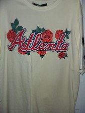 Vintage PRO MLB Atlanta Braves 1995 World Series 3D Embossed Roses Shirt Large