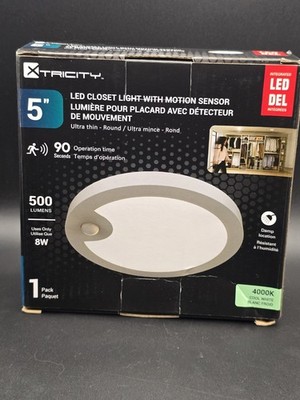 Xtricity 5 inch round LED closet light with motion sensor 4k 8w