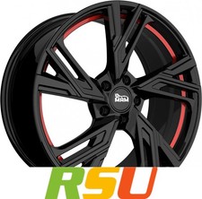 4x MAM RS5 black painted red inside 8.5x20" ET42 LK5 112 ML 66.6 Alufelgen 20...