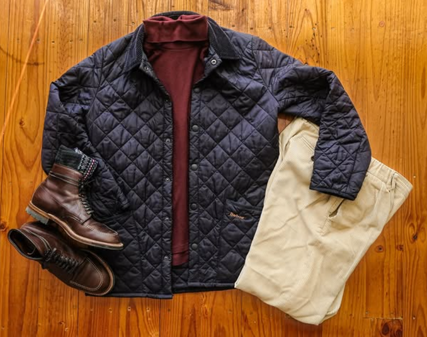 Barbour Men's Liddesdale Quilted Jacket in Navy MSRP $ 265 British