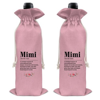 Mimi Wine Gift Bag Grandma Gifts Pink Birthday Mother's Day