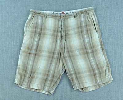 Tommy Bahama Shorts Men's 38 Paradise Nation Plaid Linen Silk Blend Casual