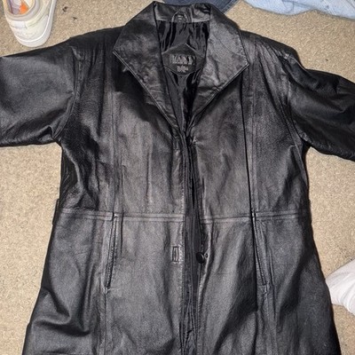 VINTAGE 100% Genuine Real Leather Trench Coat