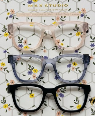Max Studio Premium Quality Reading Glasses Set Of 3 Available In Multi Strength