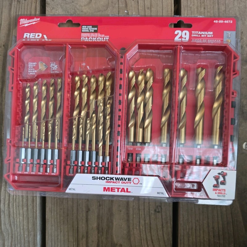 Milwaukee SHOCKWAVE Impact Duty RED HELIX Titanium Drill Bit Set 29pc 48-89-4672