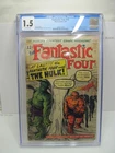 Fantastic Four # 12 - 1st FF & Hulk CGC Graded 1.5 OW Pages Marvel Comic 1963