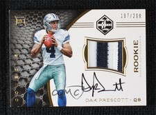 2016 Panini Limited Rookie Patch Auto 197/299 Dak Prescott #121 Patch Auto 6n3