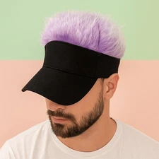 Men Wig Baseball Cap With Fake Hair Cap Sun Visor Fun Toupee Hats Lightweight﻿