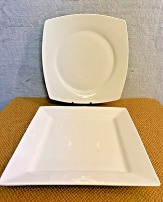 Orion 29,5 cm Quadratisch Weiß Servierplatten ~ Vollverglast Hotelware Platte Set
