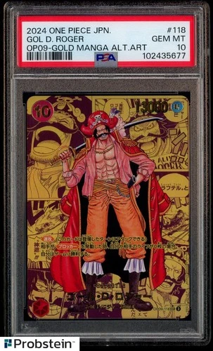 2024 One Piece JPN OP09-Gold Manga Alt Art #118 Gol D. Roger PSA 10 GEM MINT