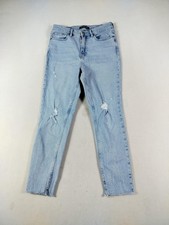 Calvin Klein Jeans Womens 29 Light Wash Mid Rise Skinny Distressed Stretch Denim