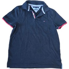Tommy Hilfiger Mens Custom Fit Polo Shirt Navy Blue Short Sleeve Cotton Small