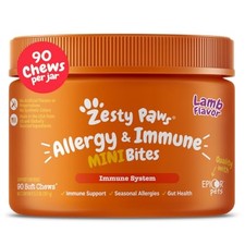 Zesty Paws Dog Allergy Relief Chews, Probiotics for Itchy Skin  Ears, Lamb