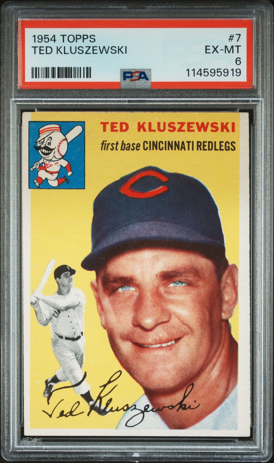 1954 TOPPS #7 TED KLUSZEWSKI PSA 6