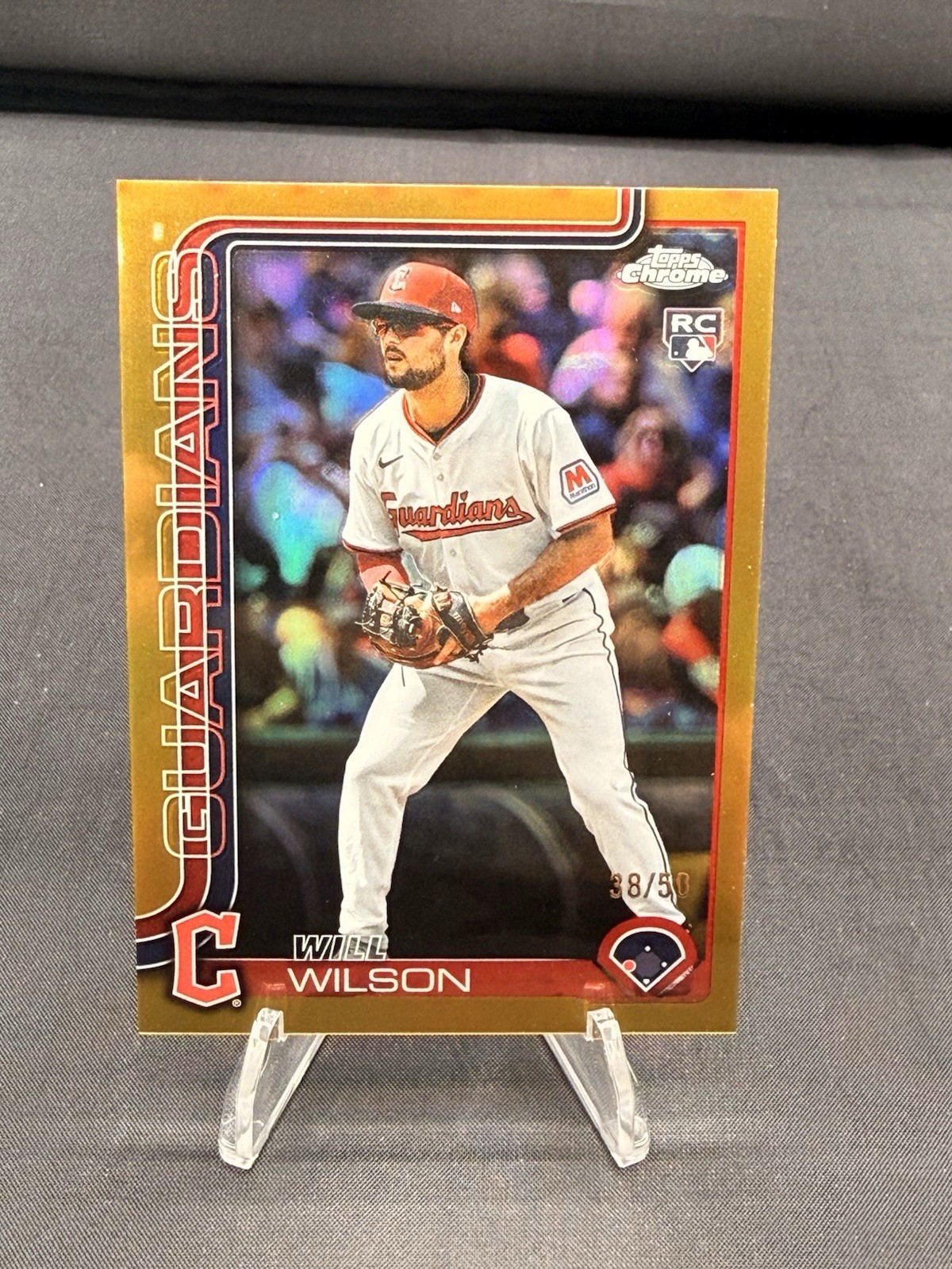 2025 Topps Chrome Baseball Will Wilson USC187 Gold Refractor 22/50
