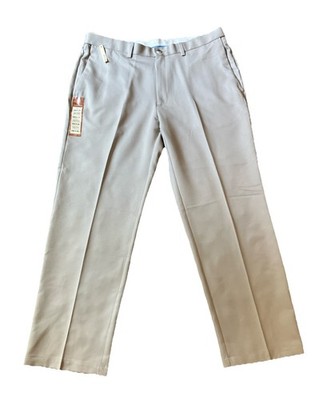 Haggar Dress Pants Mens 38x30 Light Khaki Cool 18 Comfort Waist Wrinkle Free Tag