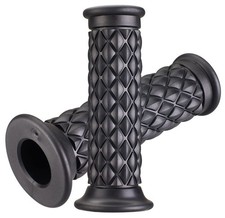 Motorcycle Hand Grips 7/8" 22mm  1" 24mm Non Slip Rubber - Set of 2