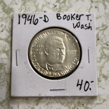 1946-D Booker T. Washington Commemorative Silver Half Dollar 50C Denver