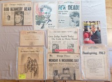 Lot of 7 JFK & RFK Assassination Newspapers 1963 & 1968