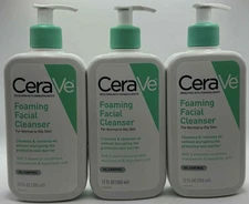 3PK Cerave Foaming Facial Cleanser ~ OIL CONTROL ~ 12 FL OZ EA ~ FAST SHIP ~NEW