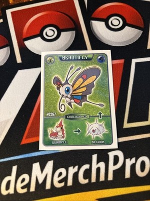 Rare POKEMON EVOLUTIONS STICKER Beautifly - Silcoon - Wurmple FULL ART