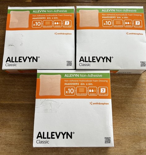 27 total Allevyn Classic Non-Adhesive Foam 66020093 6”x6” Dressing 2+ Boxes