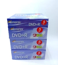 MEMOREX 20 Pack DVD+R 16X 4.7GB 120 Min Recordable Media Disc Box NEW Sealed