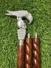 36" Brass Eagle, Skull Head Walking Cane Ideal for Collectors, Beautiful Design
