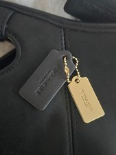 Coach Mini Black metal Gold Hang Tag Purse Charm - Key Chain - Key fob.. New