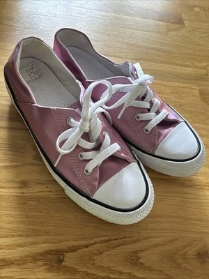 Converse All Star zierliche Low-Top schimmernd pink Turnschuhe Sneaker Größe 6