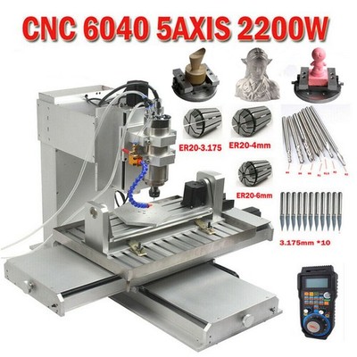 2200W CNC 6040 5Axis Router CNC Cutting Milling Engraving Mach3 Machine US 110V