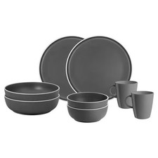 Brunner Dolomit Geschirrset, 8-teilig, grau