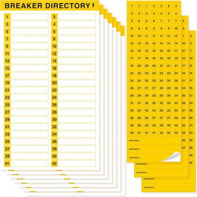 10 Sheets Breaker Panel Labels & 7 Breaker Catalog Stickers, Waterproof Durable 