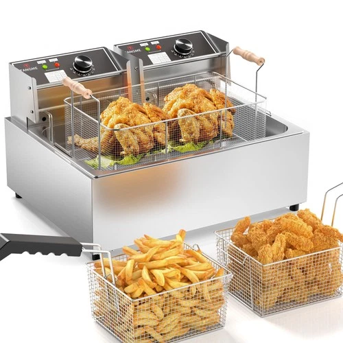 Commercial Deep Fryer, Triple Basket Electric Turkey Fryer Upgraded 23.25Qt S...