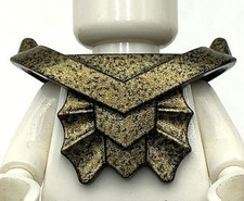 Lego New Speckle Black-Gold Minifigure Armor Breastplate w/ Shoulder Bands Part