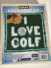 Natura Golf Golfer's Award National Yarn Crafts Latch Hook Kit USA NIP P527
